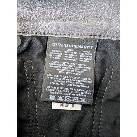 Citizens Of Humanity Harlow Ankle Slim Lambskin Leather Pants in Gray Size 25 - Picture 11 of 16